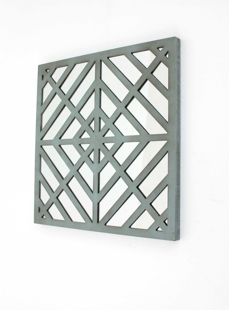 24" X 24" Blue Geometric Mirror Square Hanging Wall Decor HomeRoots