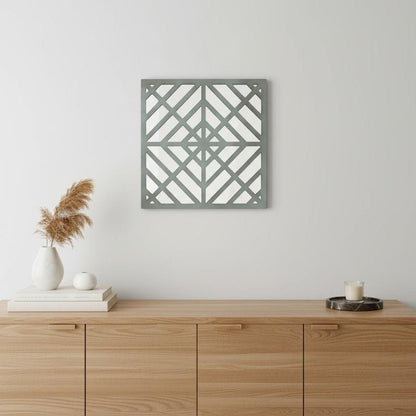 24" X 24" Blue Geometric Mirror Square Hanging Wall Decor HomeRoots