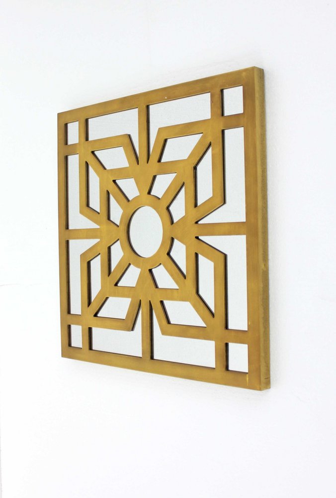 24" X 24" Blue Geometric Mirror Square Hanging Wall Decor HomeRoots
