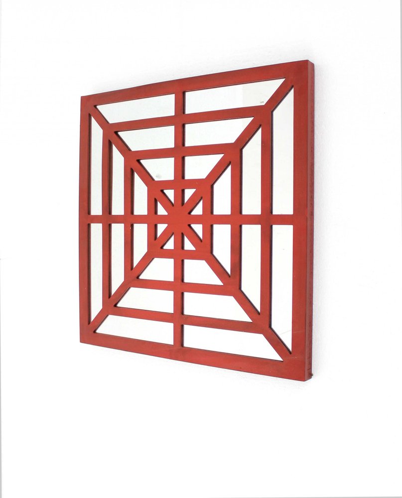 24" X 24" Blue Geometric Mirror Square Hanging Wall Decor HomeRoots
