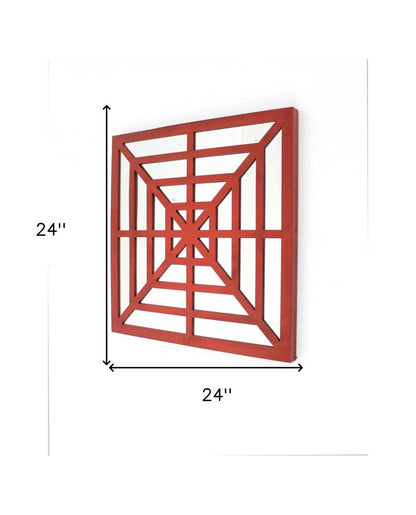24" X 24" Blue Geometric Mirror Square Hanging Wall Decor HomeRoots
