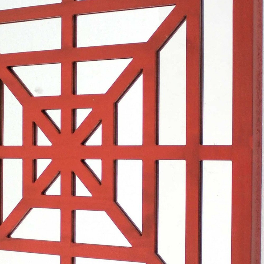 24" X 24" Blue Geometric Mirror Square Hanging Wall Decor HomeRoots