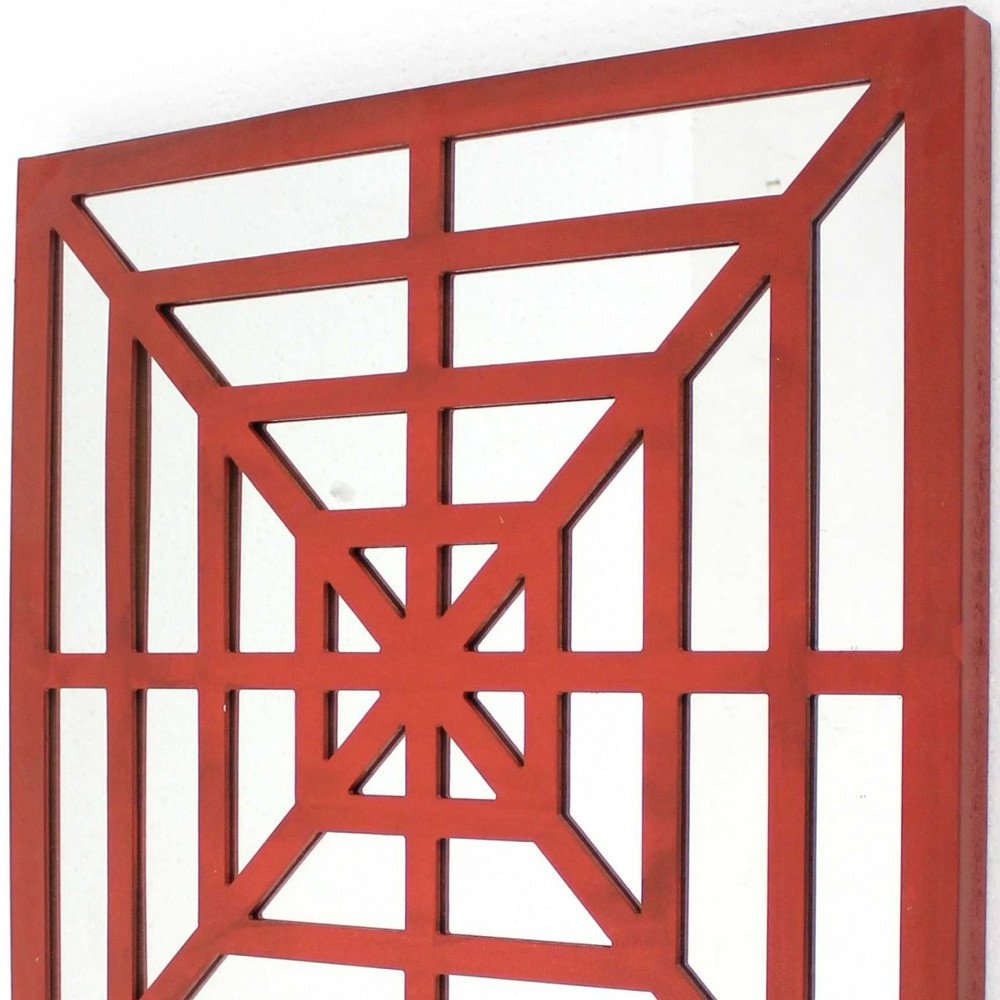 24" X 24" Blue Geometric Mirror Square Hanging Wall Decor HomeRoots