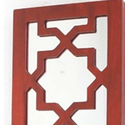 17" Red And Silver Lattice Solid Wood Wall Sconce Candle Holder HomeRoots