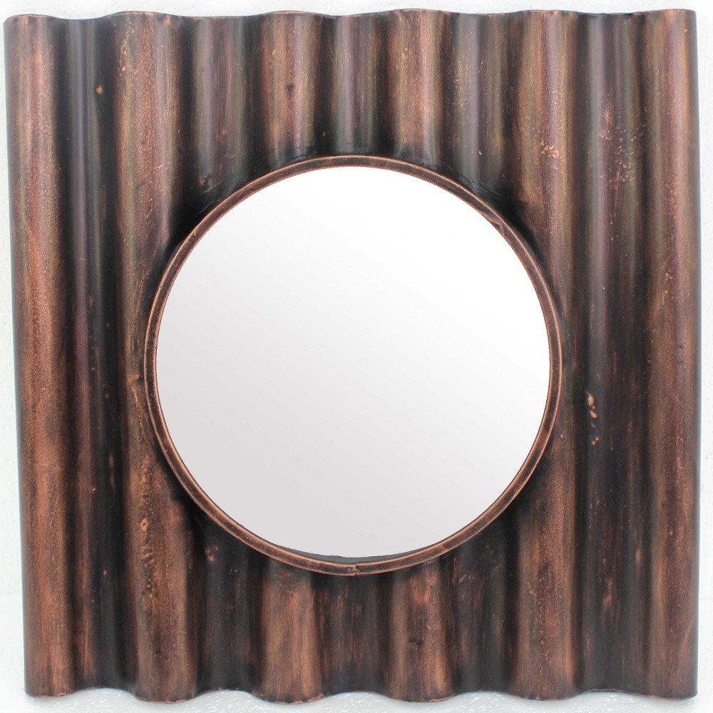 24" Bronze Square Metal Framed Accent Mirror HomeRoots
