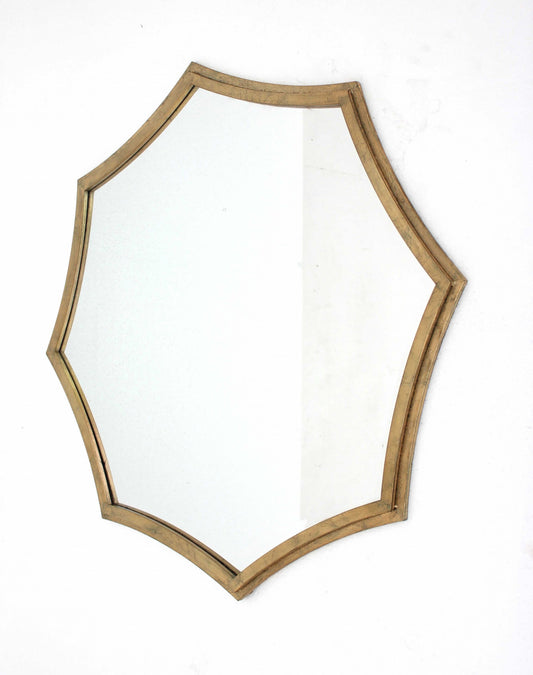 33" Gold Octagon Metal Framed Accent Mirror