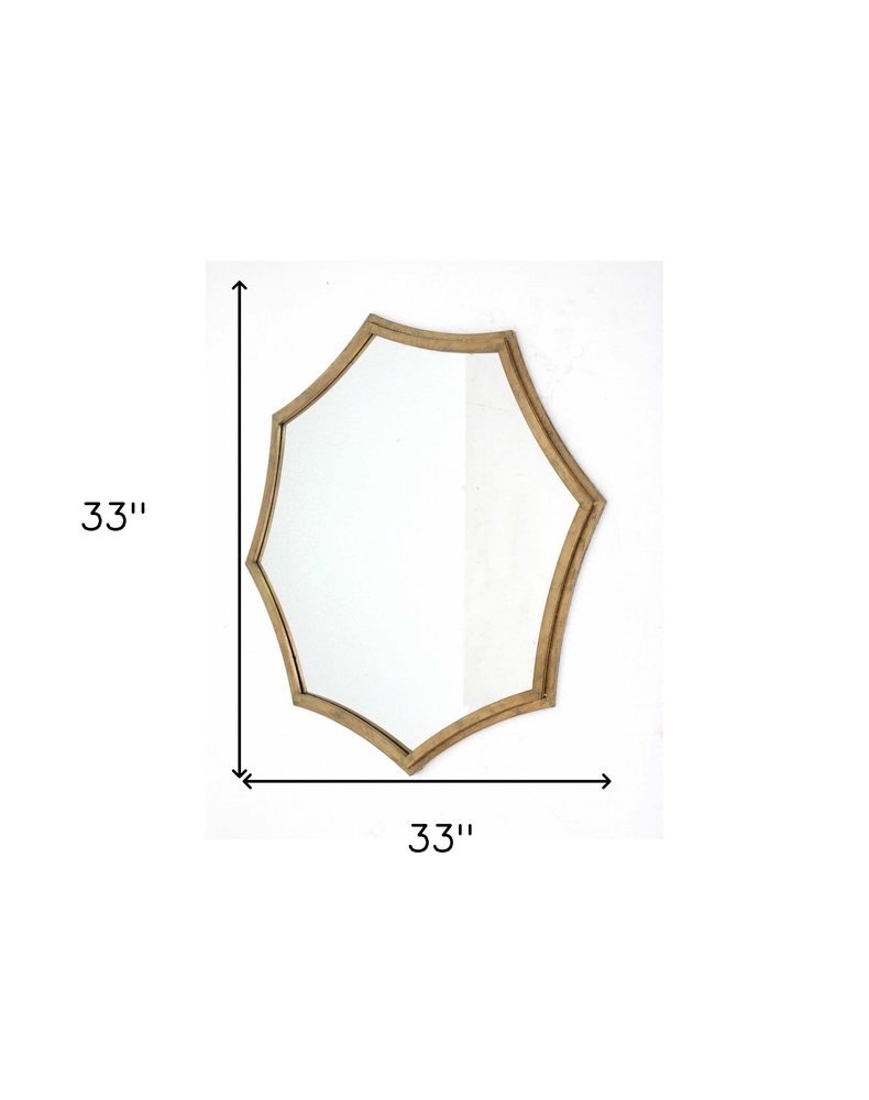 33" Gold Octagon Metal Framed Accent Mirror HomeRoots