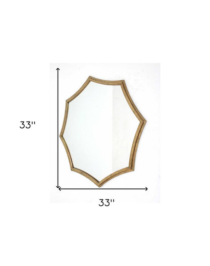 33" Gold Octagon Metal Framed Accent Mirror HomeRoots