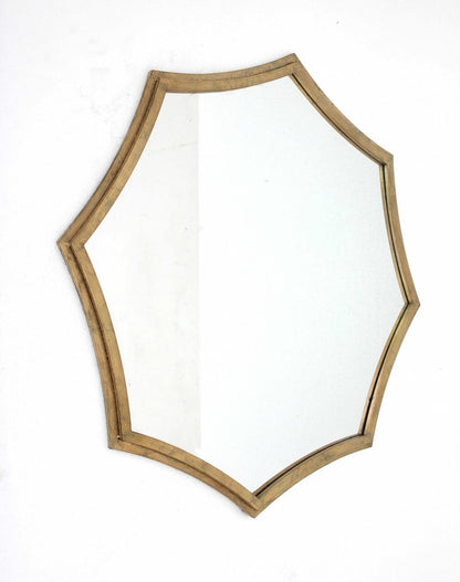 33" Gold Octagon Metal Framed Accent Mirror HomeRoots