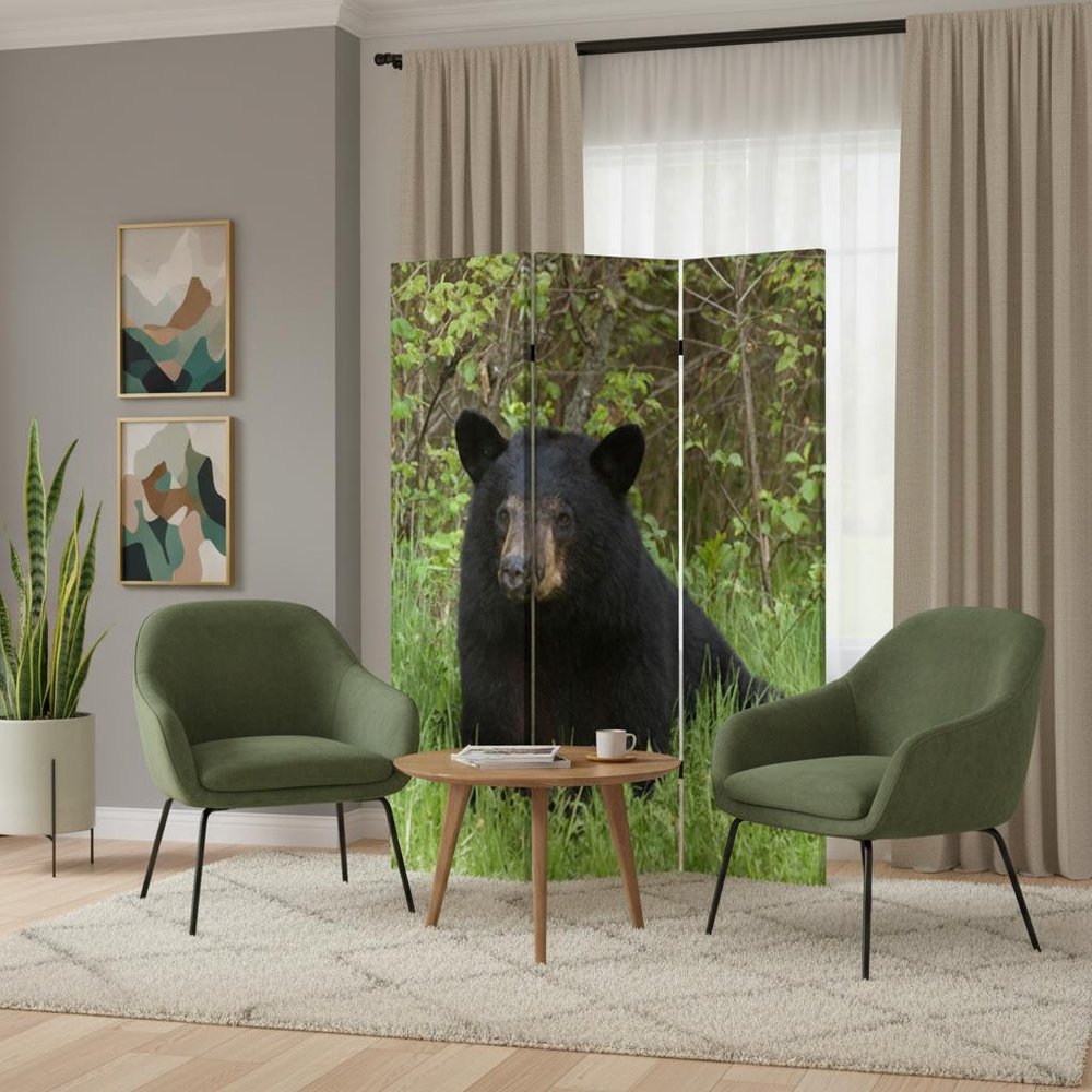 72" Blue And Green Canvas Folding Three Panel Screen Room Divider HomeRoots