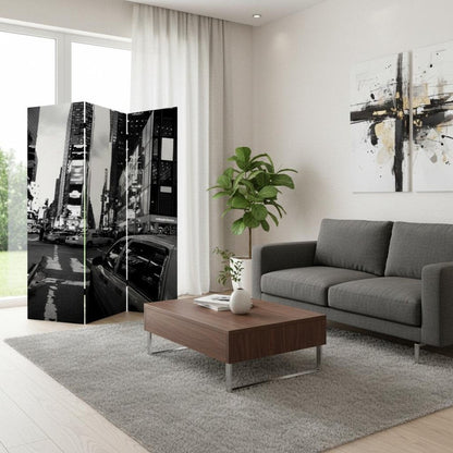 72" Gray Canvas Folding Three Panel Screen Room Divider HomeRoots