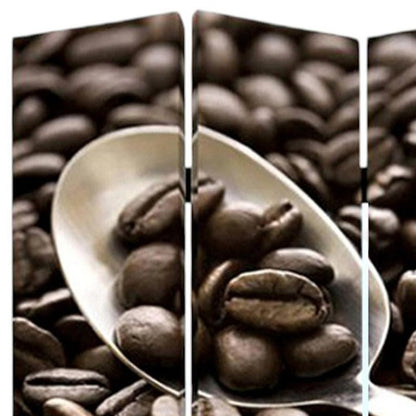72" Brown Canvas Folding Three Panel Screen Room Divider HomeRoots