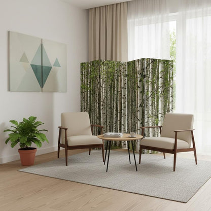 84" Green Canvas Folding Four Panel Screen Room Divider HomeRoots