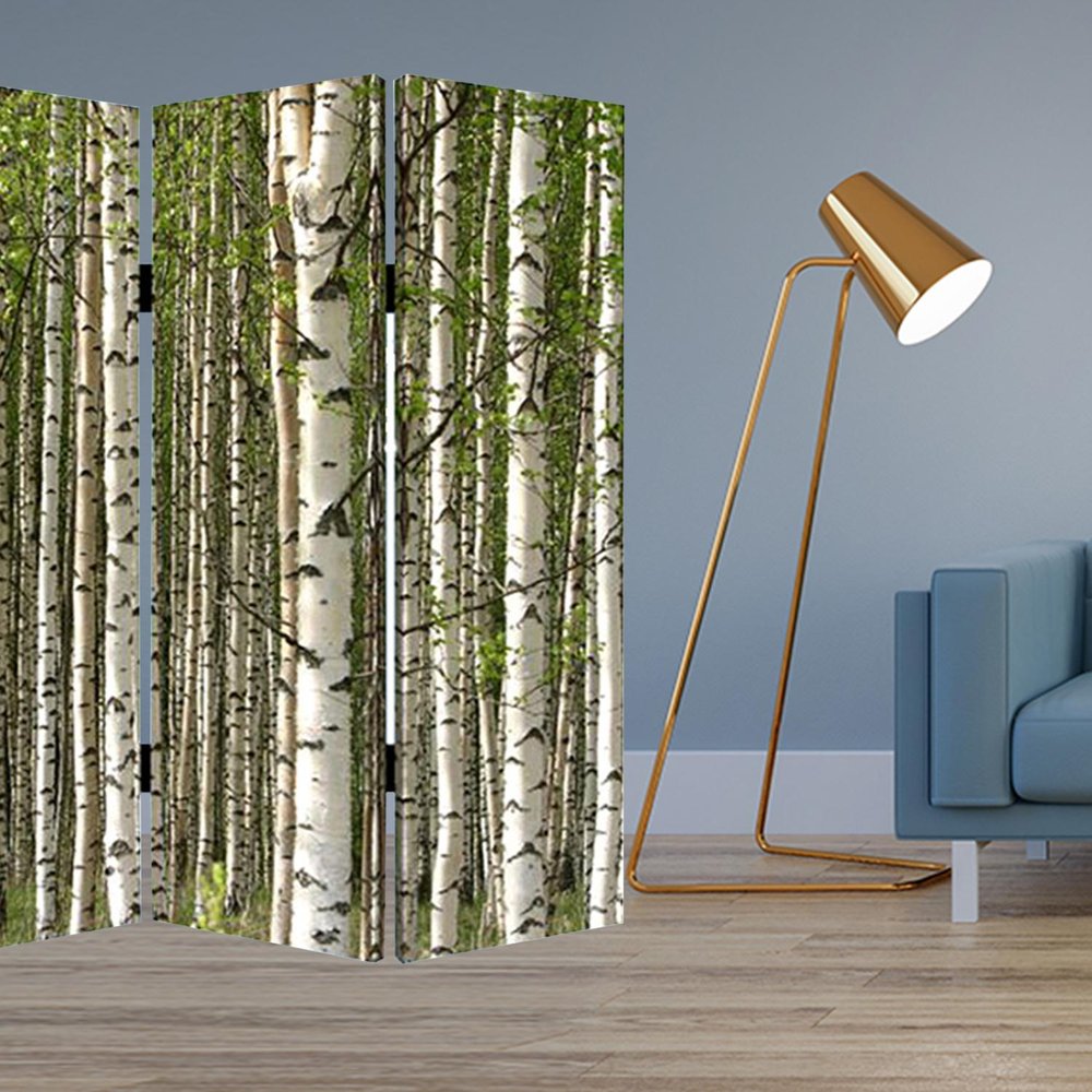 84" Green Canvas Folding Four Panel Screen Room Divider HomeRoots