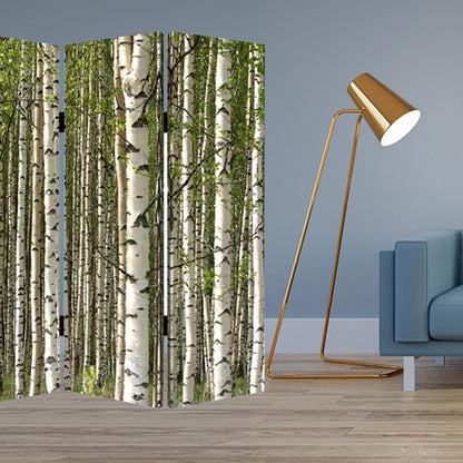 84" Green Canvas Folding Four Panel Screen Room Divider HomeRoots