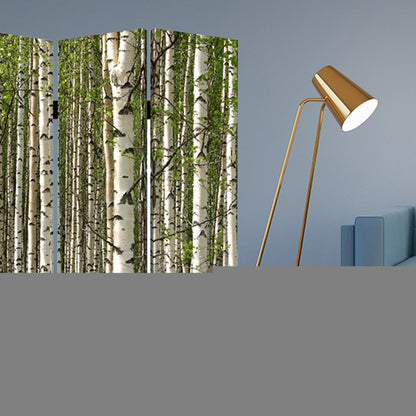 84" Green Canvas Folding Four Panel Screen Room Divider HomeRoots