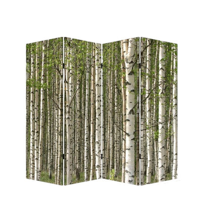 84" Green Canvas Folding Four Panel Screen Room Divider HomeRoots