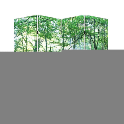 84" Green Canvas Folding Four Panel Screen Room Divider HomeRoots