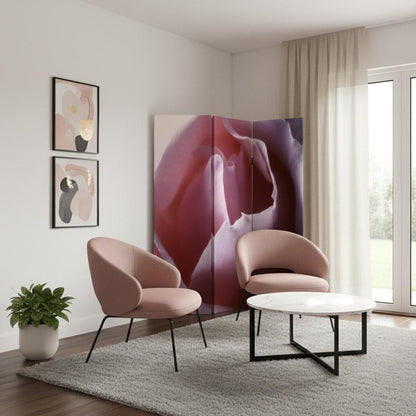 72" Red Canvas Folding Three Panel Screen Room Divider HomeRoots