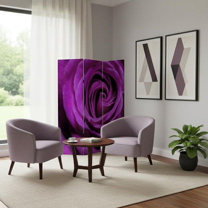 72" Pink Canvas Folding Three Panel Screen Room Divider HomeRoots