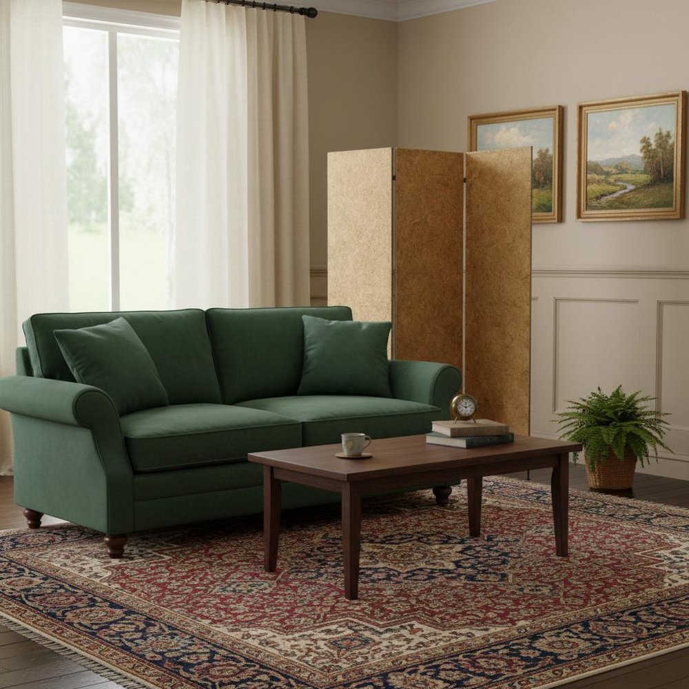 72" Brown Iron Folding Three Panel Screen Room Divider HomeRoots