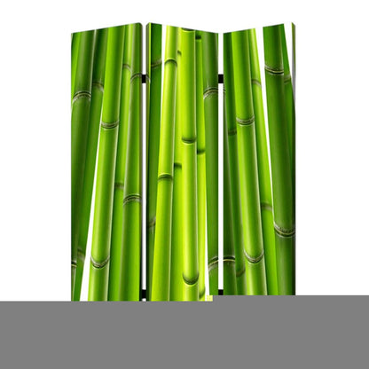 72" Green Canvas Folding Three Panel Screen Room Divider HomeRoots