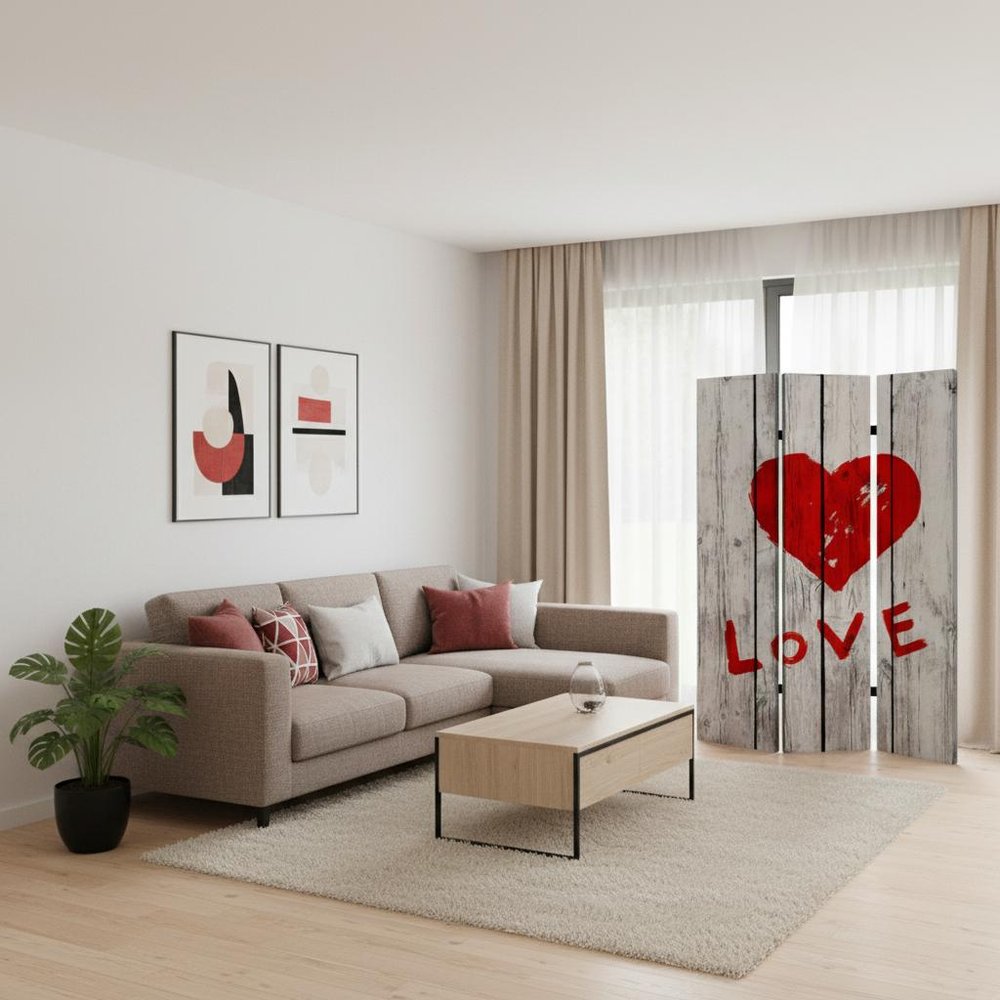 72" Brown Canvas Folding Three Panel Screen Room Divider HomeRoots