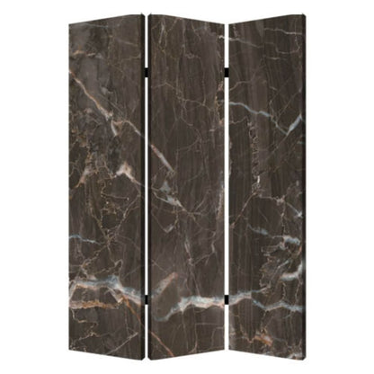 72" Gray Canvas Folding Three Panel Screen Room Divider HomeRoots
