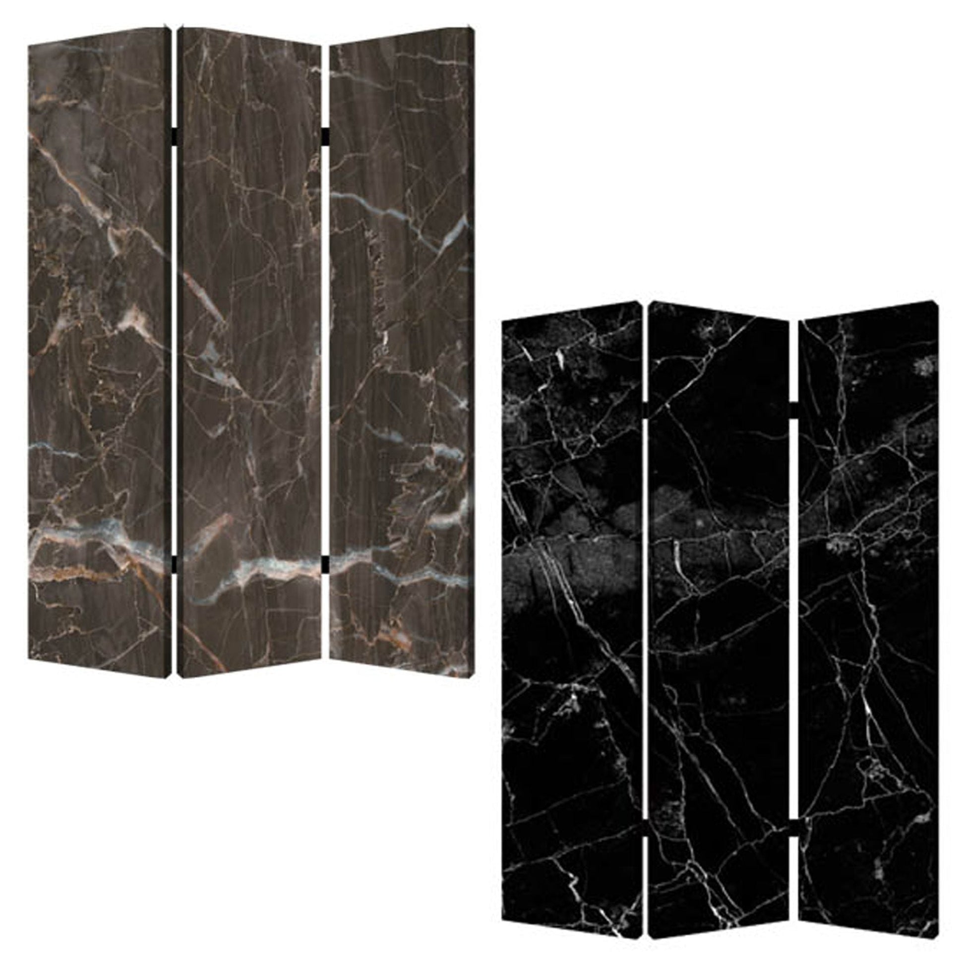 72" Gray Canvas Folding Three Panel Screen Room Divider HomeRoots