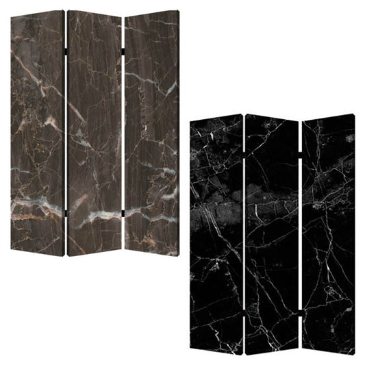 72" Gray Canvas Folding Three Panel Screen Room Divider HomeRoots