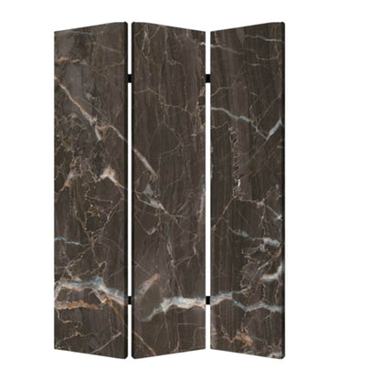 72" Gray Canvas Folding Three Panel Screen Room Divider HomeRoots