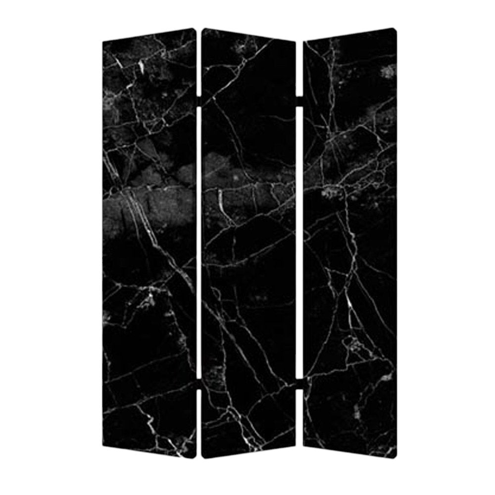 72" Gray Canvas Folding Three Panel Screen Room Divider HomeRoots