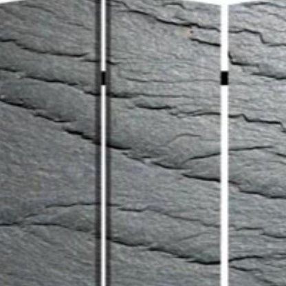 72" Gray Canvas Folding Three Panel Screen Room Divider HomeRoots
