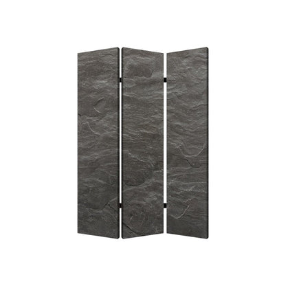 72" Gray Canvas Folding Three Panel Screen Room Divider HomeRoots