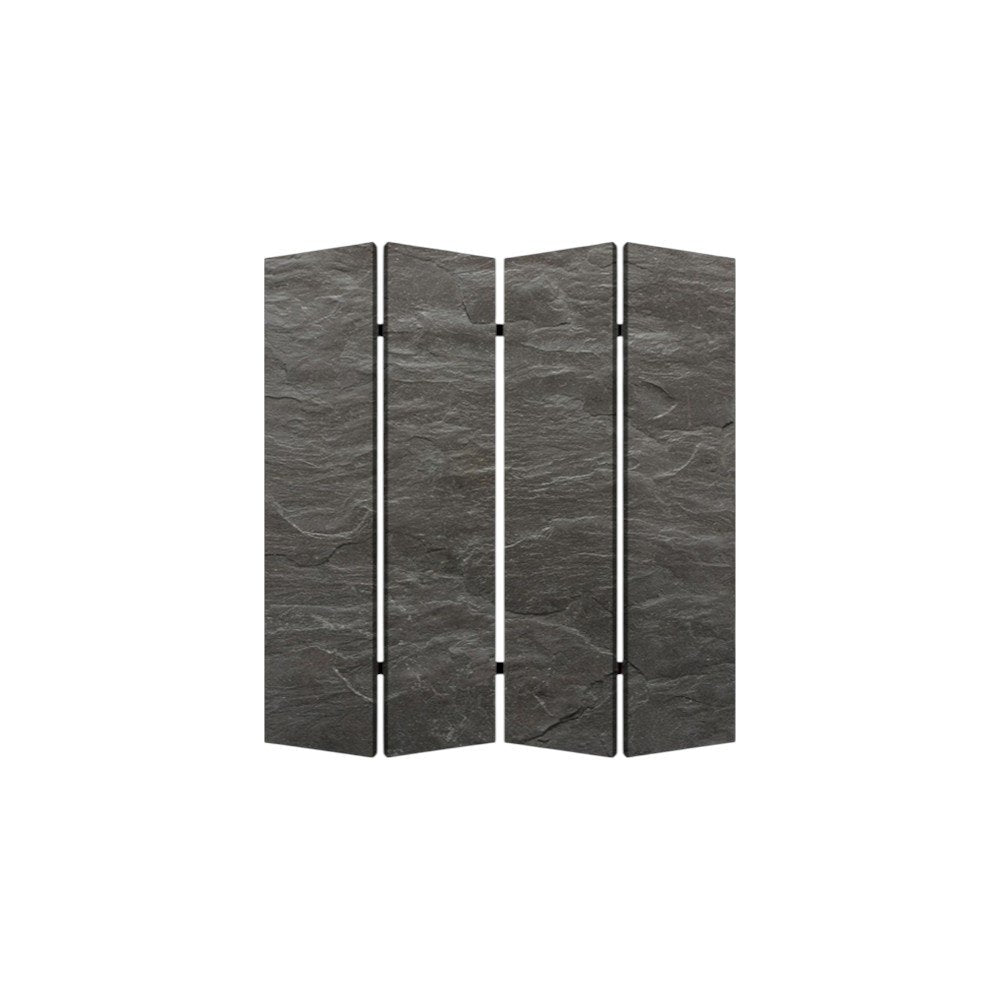 84" Gray Canvas Folding Four Panel Screen Room Divider HomeRoots