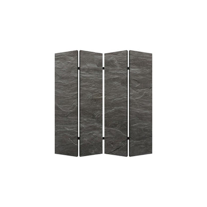 84" Gray Canvas Folding Four Panel Screen Room Divider HomeRoots