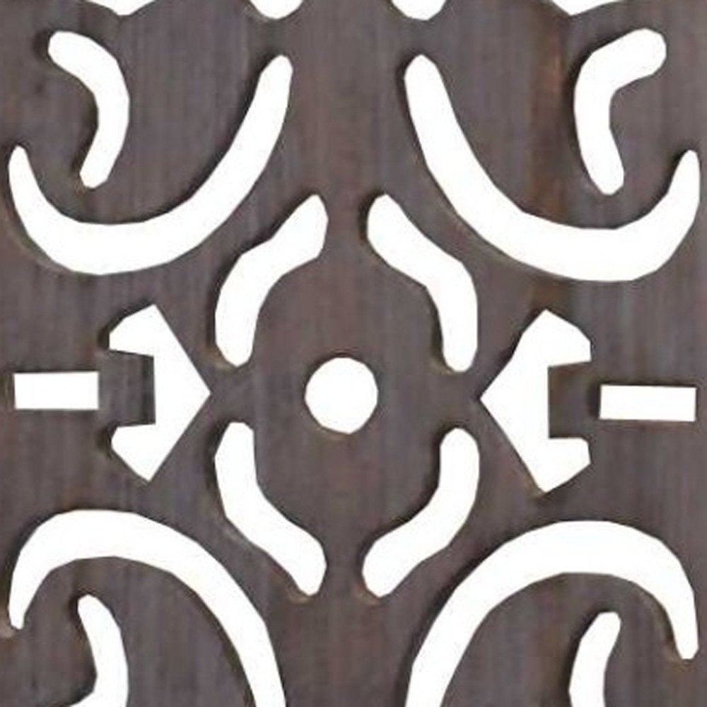 67" Brown Wood Folding Three Panel Screen Room Divider HomeRoots