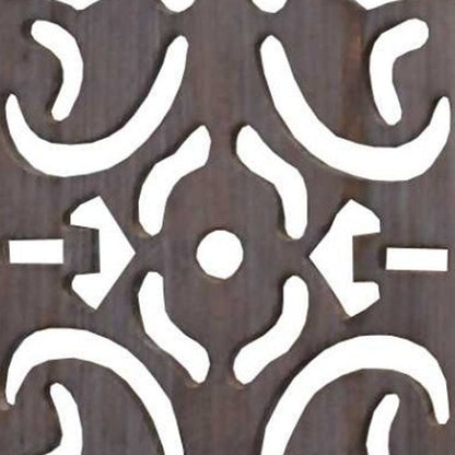 67" Brown Wood Folding Three Panel Screen Room Divider HomeRoots