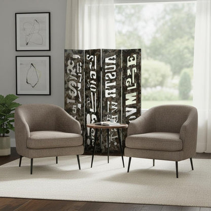 71" Brown Wood Folding Four Panel Screen Room Divider HomeRoots