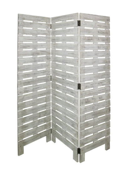 72" White Solid Wood Panel Screen Room Divider HomeRoots
