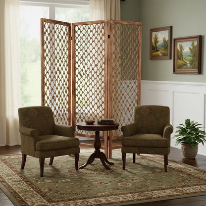 69" Natural Solid Wood Panel Screen Room Divider HomeRoots
