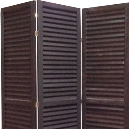 67" Black Wood Folding Three Panel Screen Room Divider HomeRoots