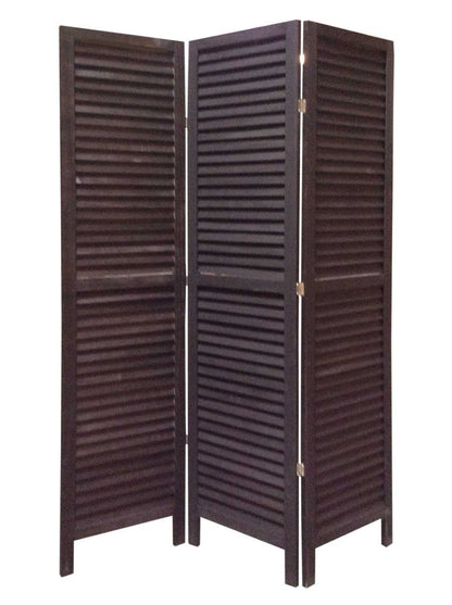 67" Black Wood Folding Three Panel Screen Room Divider HomeRoots