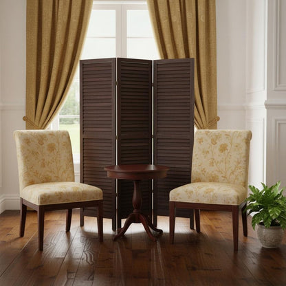 67" Black Wood Folding Three Panel Screen Room Divider HomeRoots