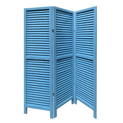 67" Black Wood Folding Three Panel Screen Room Divider HomeRoots
