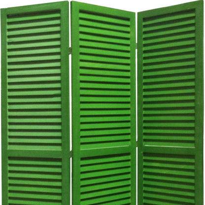 67" Black Wood Folding Three Panel Screen Room Divider HomeRoots