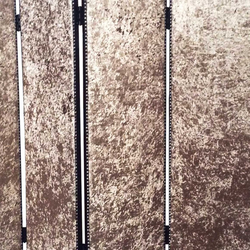 84" Tan Fabric Folding Four Panel Screen Room Divider HomeRoots