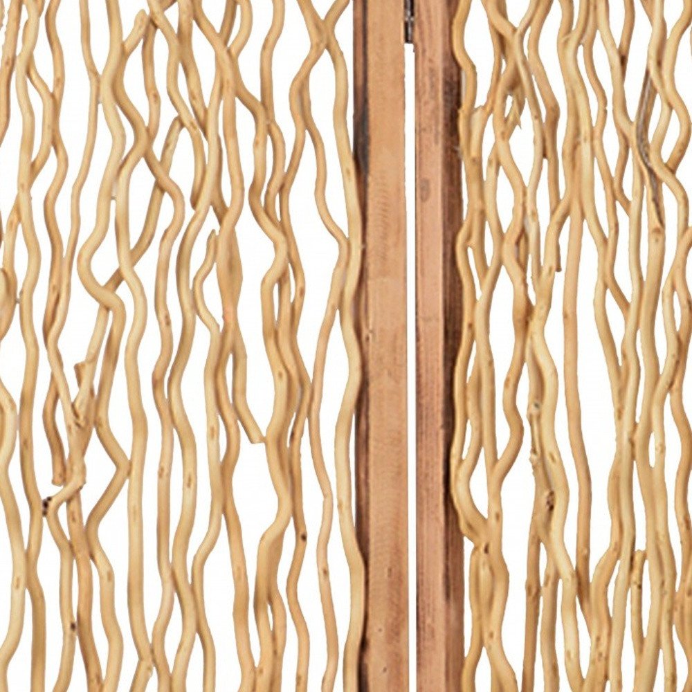 69" Brown Solid Wood Panel Screen Room Divider HomeRoots