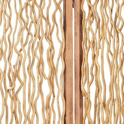 69" Brown Solid Wood Panel Screen Room Divider HomeRoots