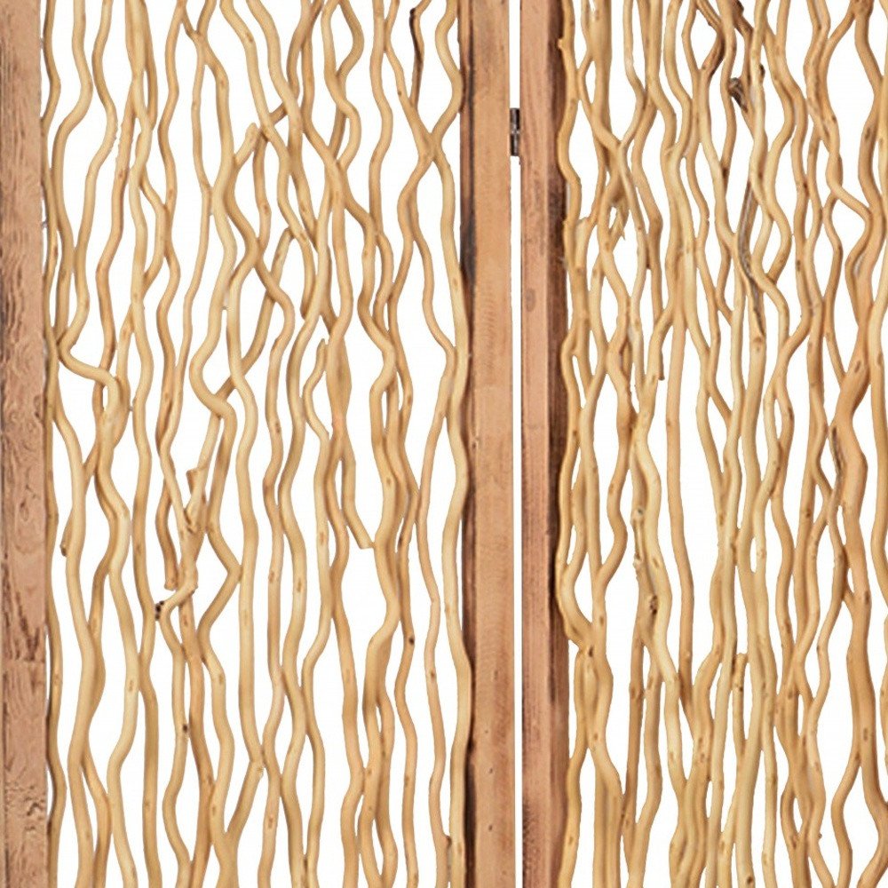 69" Brown Solid Wood Panel Screen Room Divider HomeRoots